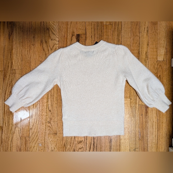Banana Republic Cream Sweater with Silver Floral Embellishments - Picture 4 of 6